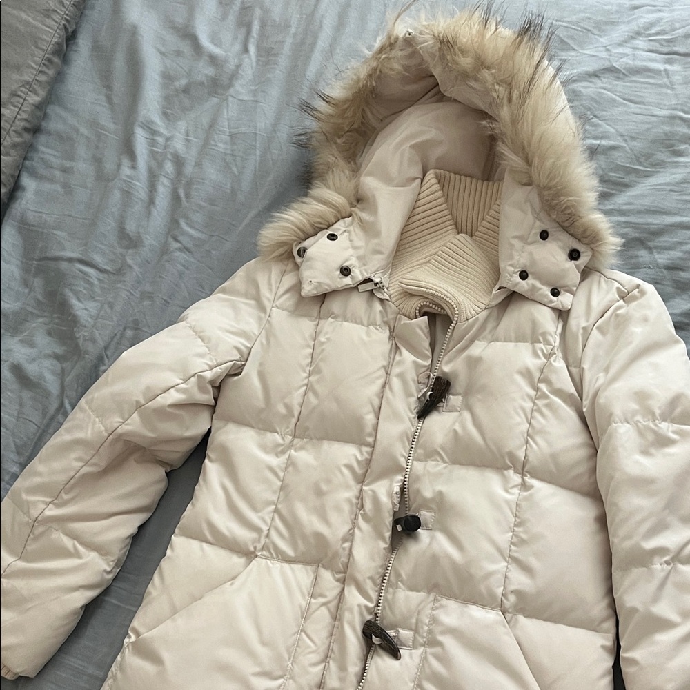 BCBGMaxAzria Cream Hooded down Jacket